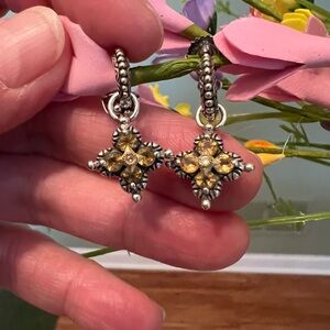 Barbara Bixby Citrine Reversible Earrings in Sterling Silver & 18k Gold